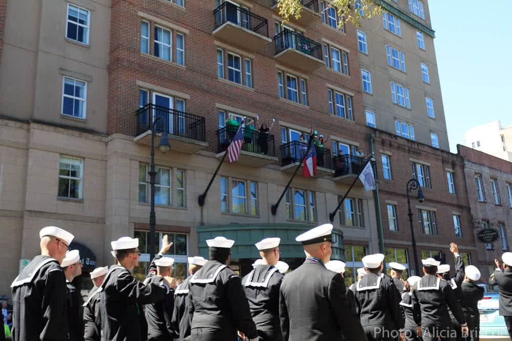 Greeting the Sailors at the Savannah St. Patrick’s Day Parade