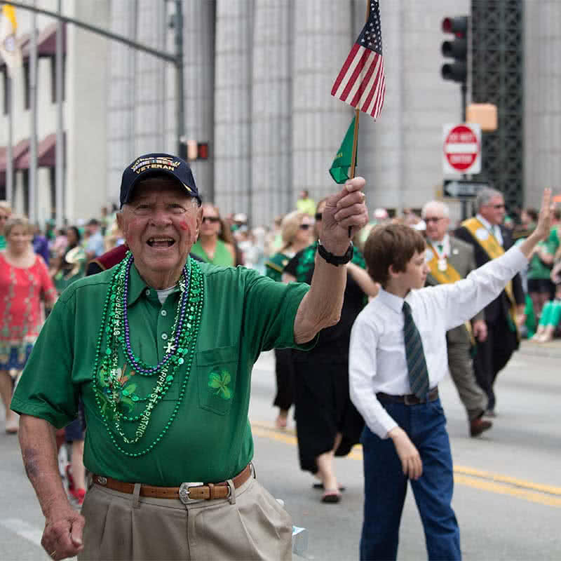 Veteran at the St. Patrick's Day Parade